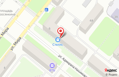 Пироговая кафе-пекарня на улице Адмирала Нахимова на карте