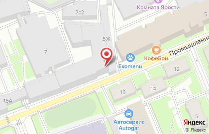 Продовольственный магазин на Промышленной улице на карте