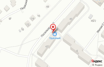 Продовольственный магазин Удачный на Поселковой улице на карте
