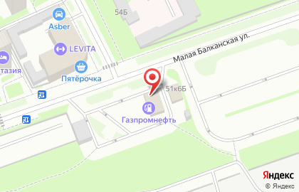 АЗС Газпромнефть на Малой Балканской улице на карте