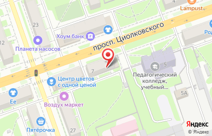 Банкомат АКБ Пробизнесбанк на проспекте Циолковского в Дзержинске на карте