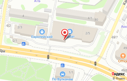 Торговый центр Спутник в Петропавловске-Камчатском на карте