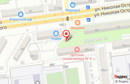 Киоск по продаже мясной продукции на улице Николая Островского на карте