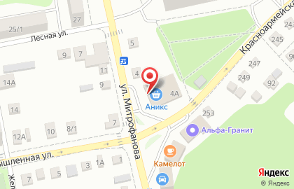 Продуктовый супермаркет Аникс на Промышленной улице на карте