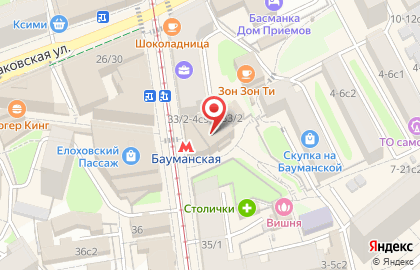ОАО Банкомат, АКБ Росбанк на 2-й Бауманской улице на карте