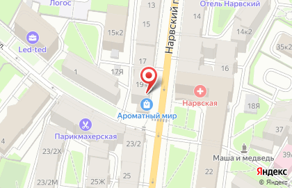 Супермаркет напитков Ароматный мир на Нарвском проспекте на карте