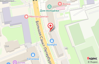 Шаурмичная Тысяча и одна ночь на Большой Санкт-Петербургской улице на карте