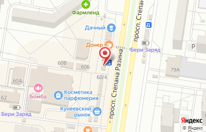 Киоск по продаже фруктов и овощей по продаже овощей и фруктов в Автозаводском районе на карте