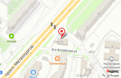 Киоск по ремонту обуви, Советский район на проспекте Металлургов на карте