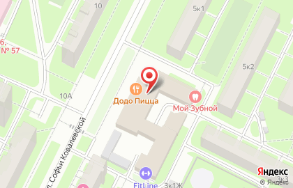 Общество жителей блокадного Ленинграда на улице Софьи Ковалевской на карте