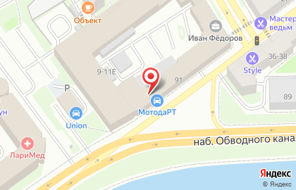 Торгово-сервисный центр MotodaRT на метро Ладожская на карте