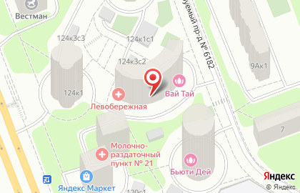 Медицинская клиника Левобережная на карте
