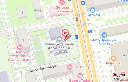 Колледж туризма и гостиничного сервиса в Санкт-Петербурге на карте