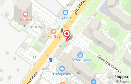 Октябрьский район Киоск по продаже фруктов и овощей в Октябрьском районе на карте
