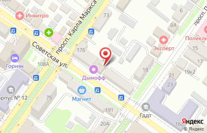 Магазин алкогольной продукции Алкотека на Советской улице на карте