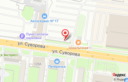 Автостоянка на ул. Суворова, 120а на карте