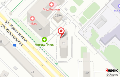 Новая больница на улице Краснолесья на карте
