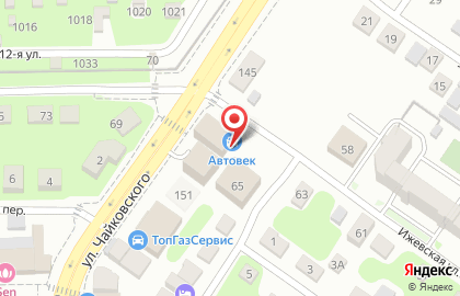 Магазин автозапчастей Автовек на улице Чайковского на карте