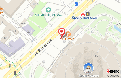 Киоск фастфудной продукции, район Хамовники на улице Волхонка на карте