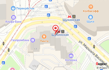 Сеть булочных Каравай СВ на улице Маршала Василевского на карте