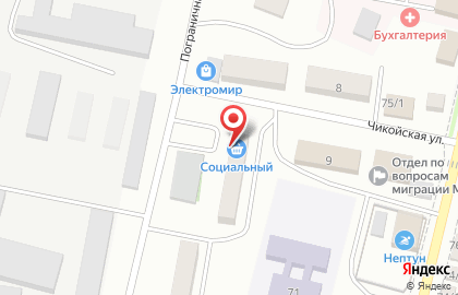 Продовольственный магазин Юлия на Пограничной улице на карте