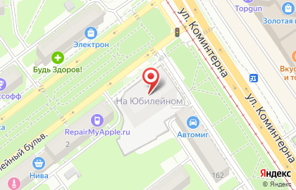 Указатель системы городского ориентирования №5882 по ул.Юбилейный бульвар, д.2а р на карте