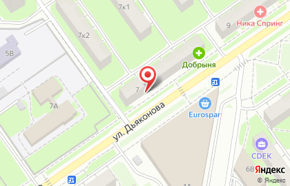 Магазин постельного белья Время снов на улице Дьяконова на карте