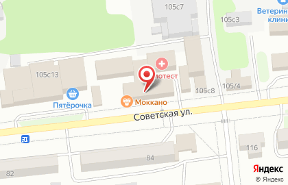 Служба доставки готовых блюд Моккано на Советской на карте