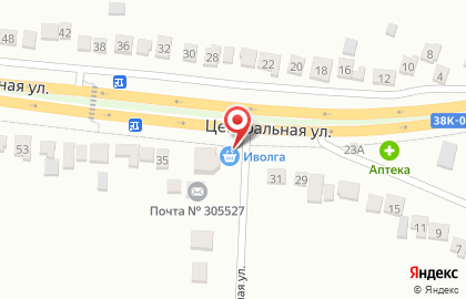 Магазин продуктов на Центральной улице на карте