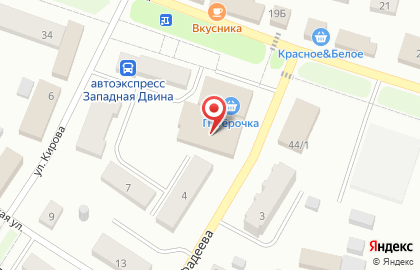 Супермаркет Дикси на улице Фадеева на карте