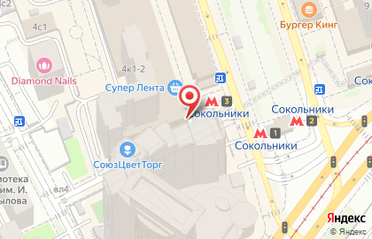 Банкомат Абсолют Банк на Сокольнической площади на карте