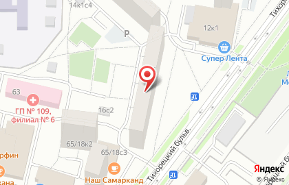 Отель АуРа на Тихорецком бульваре на карте
