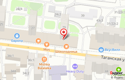 Кальянная МосКальян на Таганской улице на карте
