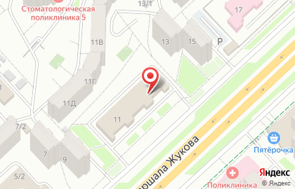 Уфимский филиал Банкомат, Росгосстрах Банк на улице Маршала Жукова на карте