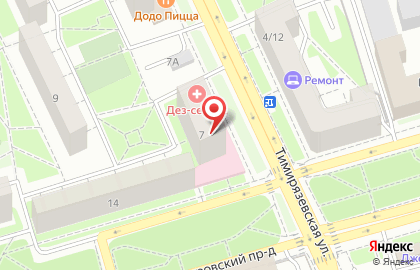 Лавстор на Тимирязевской улице на карте