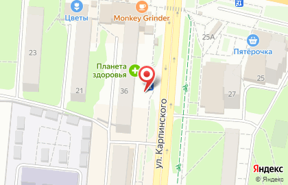 Фортуна на улице Карпинского на карте