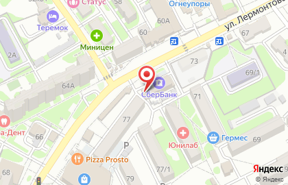 Супермаркет напитков Винлаб на улице Лермонтова на карте