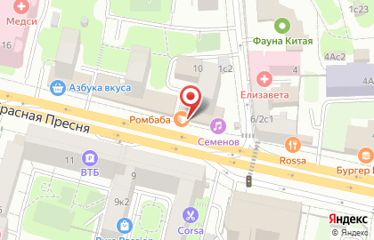 Цветочный салон Ирис на улице Красная Пресня на карте