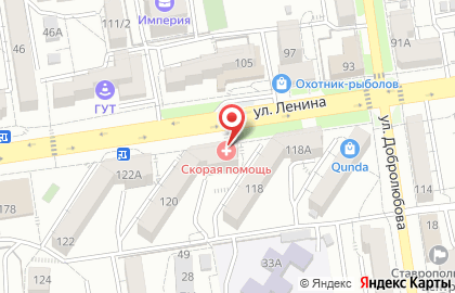 Ставропольская краевая клиническая станция скорой медицинской помощи на улице Ленина на карте