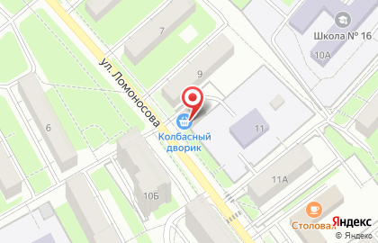 Магазин Колбасный дворик на улице Ломоносова на карте