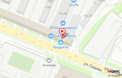 Продуктовый магазин Слава в Санкт-Петербурге на карте