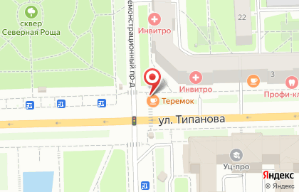 Блинный киоск Теремок в Московском районе на карте