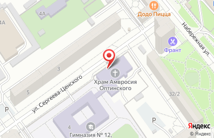 Храм Амвросия Оптинского на карте