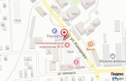 Поликлиника №6 Центральной городской больницы на Коммунистической улице на карте