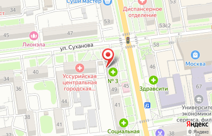Аптека №3 в Уссурийске на карте