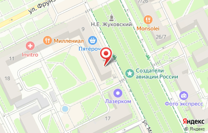 Аптека Горздрав на улице Маяковского в Жуковском на карте