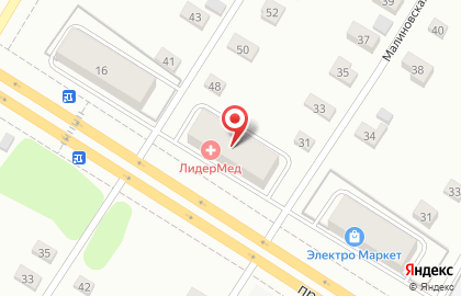 Клиника ЛидерМед на проспекте Серова в Рыбинске на карте