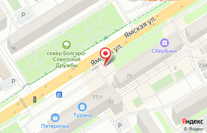 Киоск по продаже мороженого на Ямской улице на карте