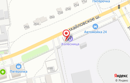 Шиномонтажная мастерская Колесница на Михайловском шоссе на карте