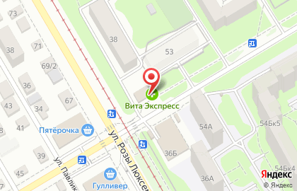 Продовольственный магазин Курочка Ряба на улице Розы Люксембург на карте
